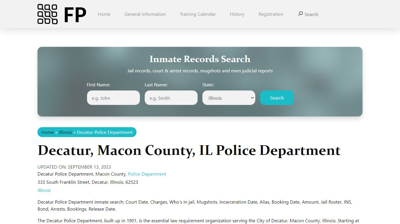 Decatur, IL Police - City Jail Inmates, Arrests